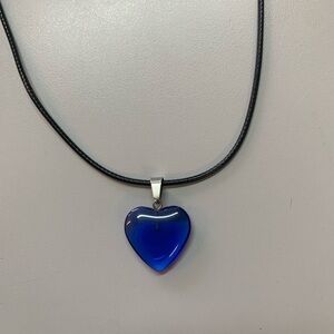 Blue Heart Pendant Necklace